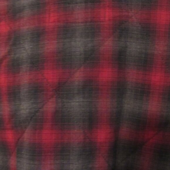 Timberland Quilted Fleece Shirt Jacket Men's Medium Red/Gray Plaid Fleece - Picture 4 of 8